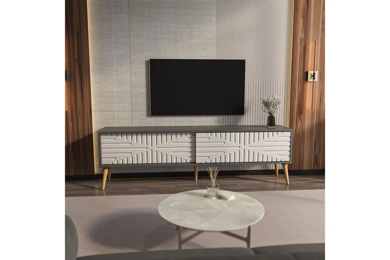 Kalon Tv-bänk 180 cm - Antracit/Vit - Möbler - Vardagsrum - Tv-möbler & mediamöbler - Tv-bänkar