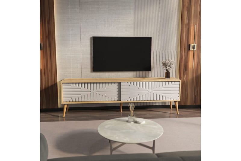 Kalon Tv-bänk 180 cm - Ek/Vit - Möbler - Vardagsrum - Tv-möbler & mediamöbler - Tv-bänkar