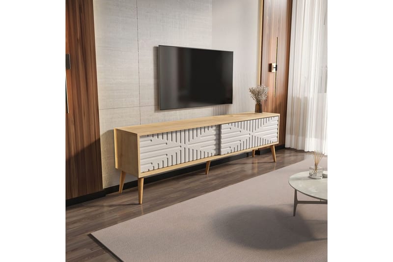 Kalon Tv-bänk 180 cm - Ek/Vit - Möbler - Vardagsrum - Tv-möbler & mediamöbler - Tv-bänkar