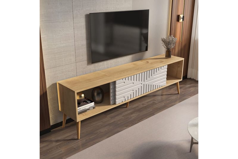 Kalon Tv-bänk 180 cm - Ek/Vit - Möbler - Vardagsrum - Tv-möbler & mediamöbler - Tv-bänkar