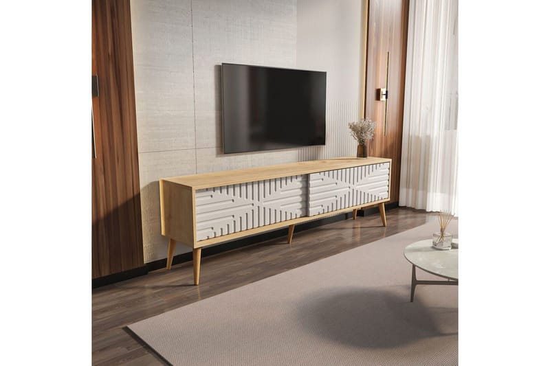 Kalon Tv-bänk 180 cm - Ek/Vit - Möbler - Vardagsrum - Tv-möbler & mediamöbler - Tv-bänkar