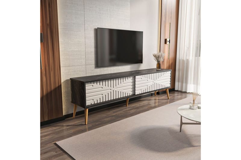 Kalon Tv-bänk 180 cm - Svart/Vit - Möbler - Vardagsrum - Tv-möbler & mediamöbler - Tv-bänkar