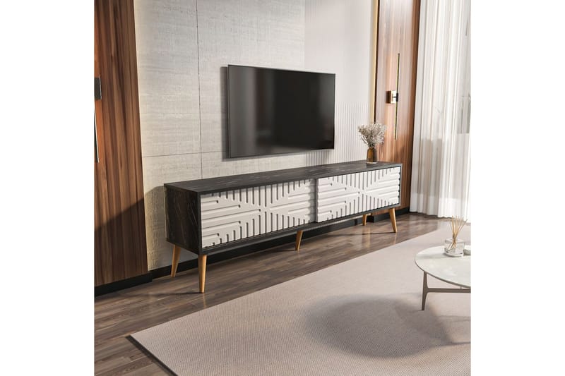 Kalon Tv-bänk 180 cm - Svart/Vit - Möbler - Vardagsrum - Tv-möbler & mediamöbler - Tv-bänkar