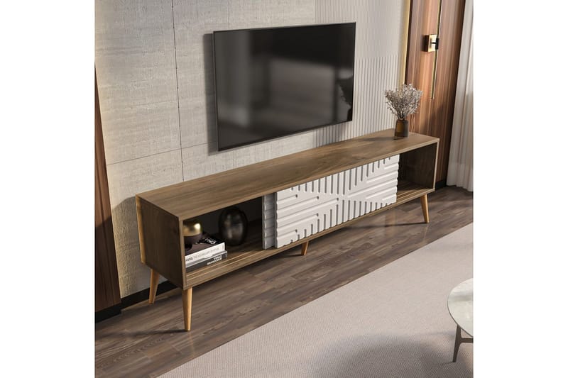 Kalon Tv-bänk 180 cm - Valnöt/Vit - Möbler - Vardagsrum - Tv-möbler & mediamöbler - Tv-bänkar