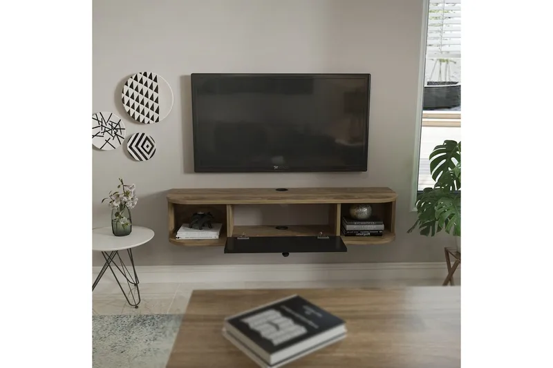 Kalvos Tv-bänk 120 cm - Svart/Ek - Möbler - Vardagsrum - Tv-möbler & mediamöbler - Tv-bänkar