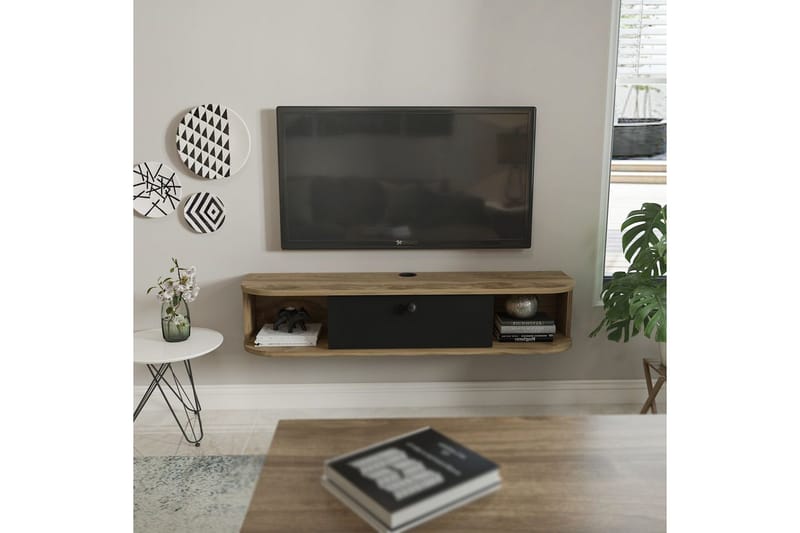 Kalvos Tv-bänk 120 cm - Svart/Ek - Möbler - Vardagsrum - Tv-möbler & mediamöbler - Tv-bänkar