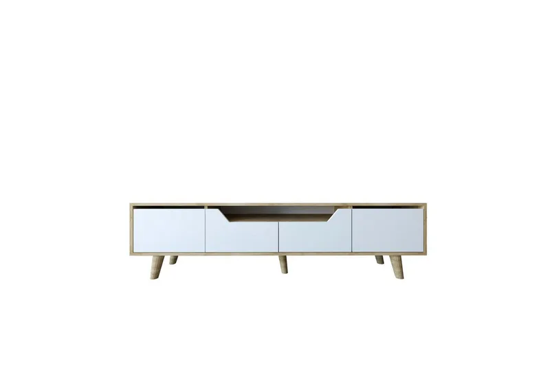 Kollumber Tv-stativ 180x30 cm, Brun/Vit