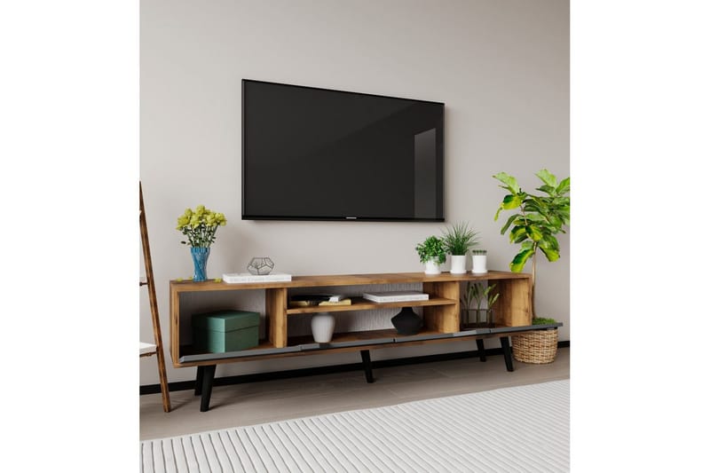 Kollumber Tv-stativ 180x30 cm - Valnöt/Antracit - Möbler - Vardagsrum - Tv-möbler & mediamöbler - Tv-väggfästen & mediastativ - Tv stativ & väggfästen