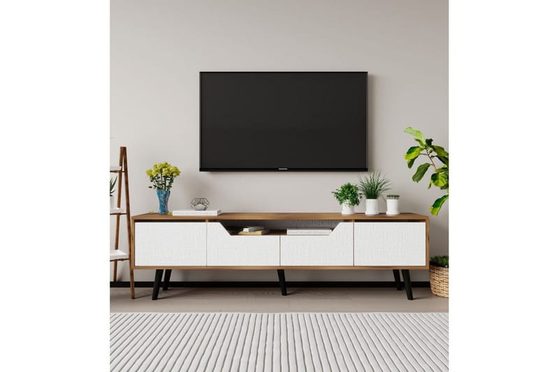 Kollumber Tv-stativ 180x30 cm - Valnöt/Vit - Möbler - Vardagsrum - Tv-möbler & mediamöbler - Tv-väggfästen & mediastativ - Tv stativ & väggfästen