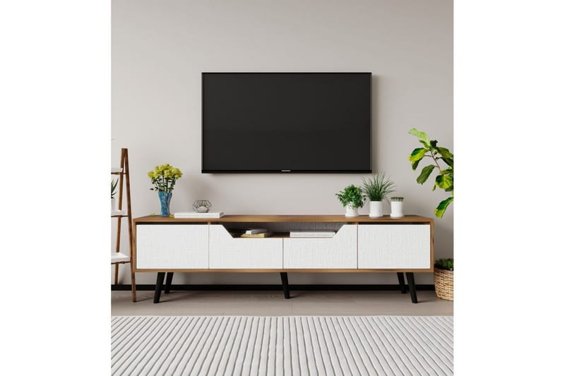 Kollumber Tv-stativ 180x30 cm - Valnöt/Vit - Möbler - Vardagsrum - Tv-möbler & mediamöbler - Tv-väggfästen & mediastativ - Tv stativ & väggfästen