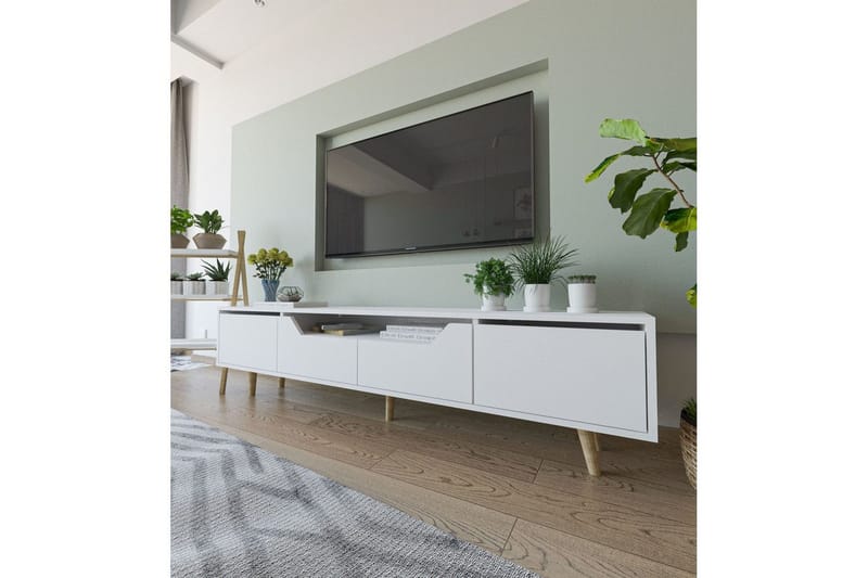 Kollumber Tv-stativ 180x30 cm - Vit - Möbler - Vardagsrum - Tv-möbler & mediamöbler - Tv-väggfästen & mediastativ - Tv stativ & väggfästen