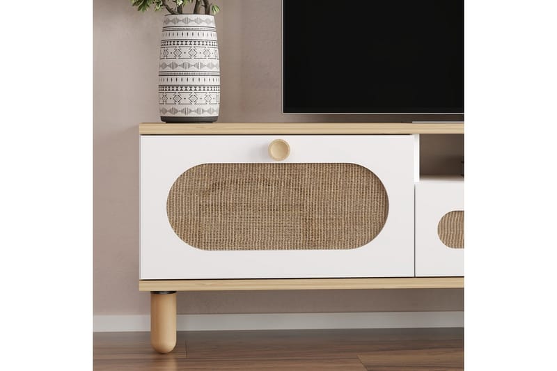 Kumail Tv-bänk 150 cm - Ek/Vit - Möbler - Vardagsrum - Tv-möbler & mediamöbler - Tv-bänkar