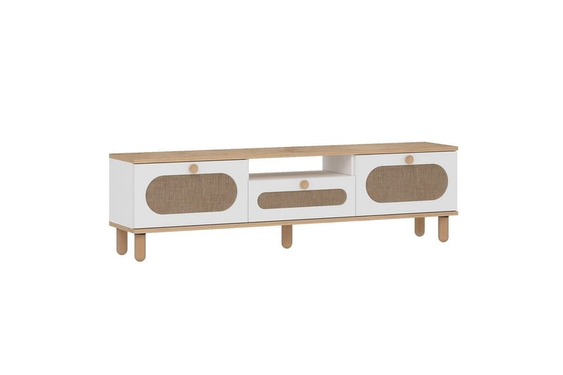 Kumail Tv-bänk 150 cm - Ek/Vit - Möbler - Vardagsrum - Tv-möbler & mediamöbler - Tv-bänkar