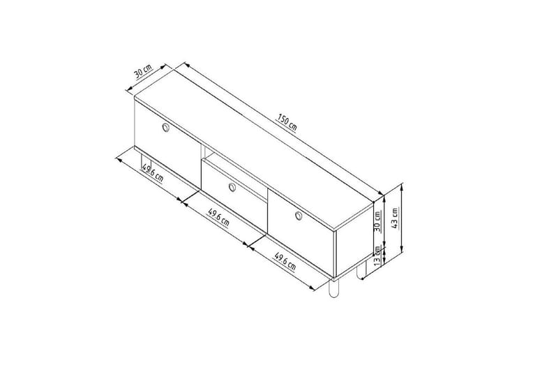 Kumail Tv-bänk 150 cm - Ek/Vit - Möbler - Vardagsrum - Tv-möbler & mediamöbler - Tv-bänkar