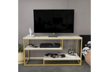 Lorin Golvstående Tv Bänk 120 cm med Förvaring i Målat Trä - Vit - Möbler - Vardagsrum - Tv-möbler & mediamöbler - Tv-bänkar