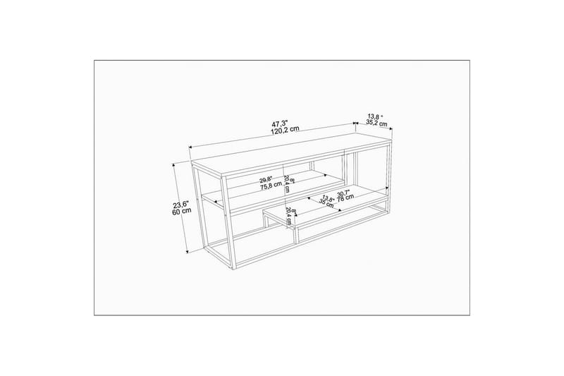 Lorin Tv-bänk 120 cm - Guld - Möbler - Vardagsrum - Tv-möbler & mediamöbler - Tv-bänkar