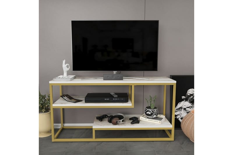 Lorin Tv-bänk 120 cm - Guld - Möbler - Vardagsrum - Tv-möbler & mediamöbler - Tv-bänkar