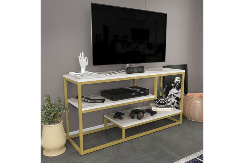 Lorin Tv-bänk 120 cm - Guld - Möbler - Vardagsrum - Tv-möbler & mediamöbler - Tv-bänkar