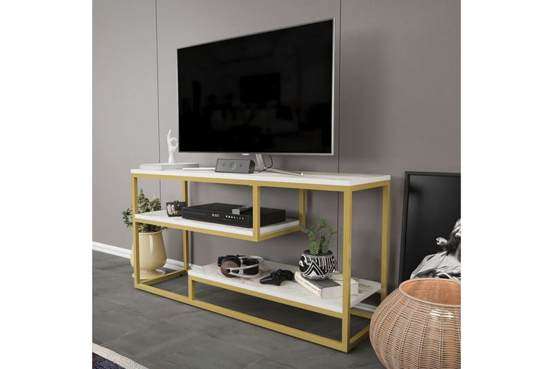 Lorin Tv-bänk 120 cm - Guld - Möbler - Vardagsrum - Tv-möbler & mediamöbler - Tv-bänkar