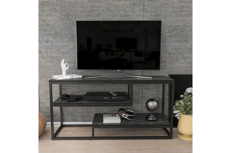 Lorin Tv-bänk 120 cm - Svart/Vit - Möbler - Vardagsrum - Tv-möbler & mediamöbler - Tv-bänkar