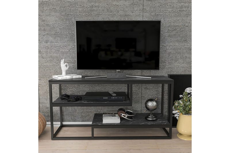 Lorin Tv-bänk 120 cm - Svart/Vit - Möbler - Vardagsrum - Tv-möbler & mediamöbler - Tv-bänkar