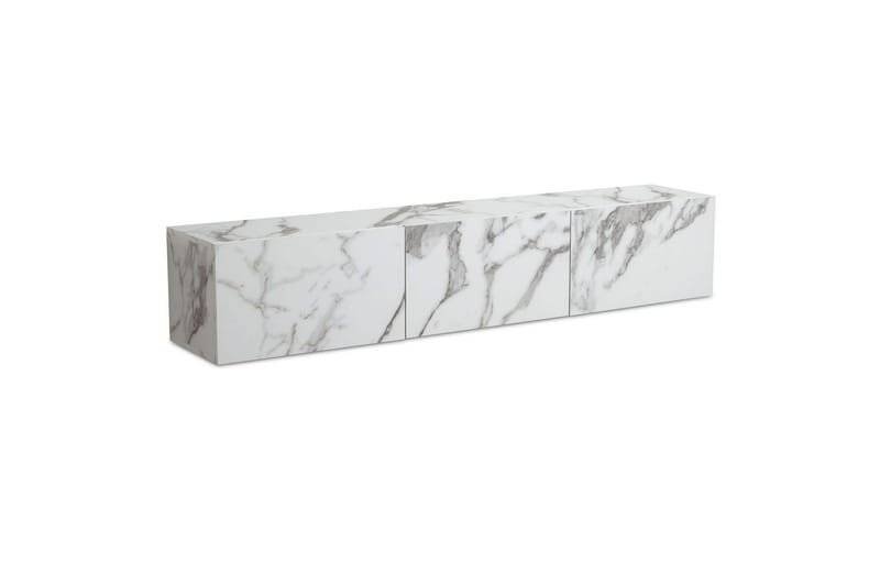 Lowboard Wohnling Folierad upphängning med luckdörr, modern Marmor, Vit, 160 cm - Marmor, Vit, 160 cm - Möbler - Vardagsrum - Tv-möbler & mediamöbler - Tv-väggfästen & mediastativ - Tv stativ & väggfästen