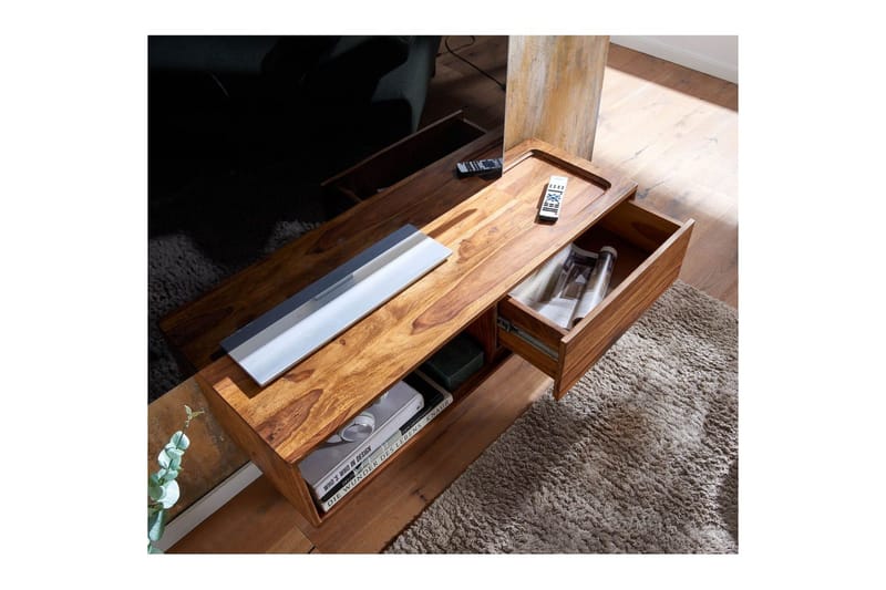 Lowboard Wohnling Massivt trä hängande med en låda lantligt stil - Möbler - Vardagsrum - Tv-möbler & mediamöbler - Tv-hylla