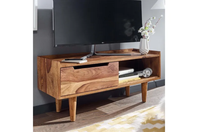 Lowboard Wohnling Massivt trä med förvaring 1 dörr trälben lantligt - Möbler - Vardagsrum - Tv-möbler & mediamöbler - Tv-bänkar