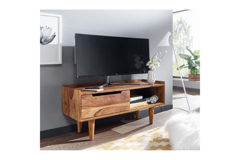 Lowboard Wohnling Massivt trä med förvaring 1 dörr trälben lantligt - Möbler - Vardagsrum - Tv-möbler & mediamöbler - Tv-bänkar