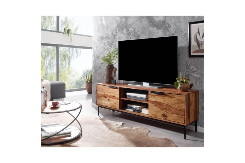 Lowboard Wohnling Massivt trä med förvaring 2 dörrar lantligt - Möbler - Vardagsrum - Tv-möbler & mediamöbler - Tv-bänkar