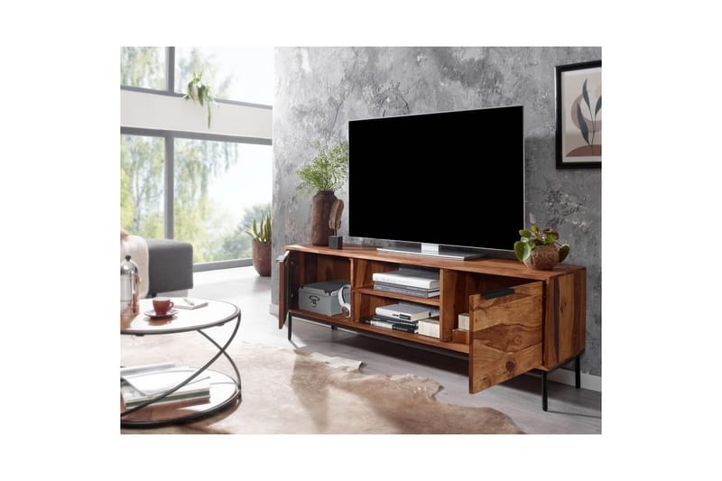 Lowboard Wohnling Massivt trä med förvaring 2 dörrar lantligt - Möbler - Vardagsrum - Tv-möbler & mediamöbler - Tv-bänkar
