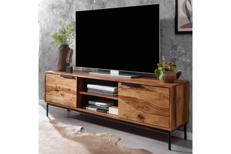 Lowboard Wohnling Massivt trä med förvaring 2 dörrar lantligt - Möbler - Vardagsrum - Tv-möbler & mediamöbler - Tv-bänkar