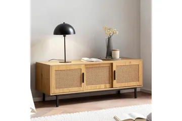 Lowboard Wohnling spånskiva folierad med 2 skjutdörrar, wienflät, modern stil Ek - Ek - Möbler - Vardagsrum - Tv-möbler & mediamöbler - Tv-bänkar