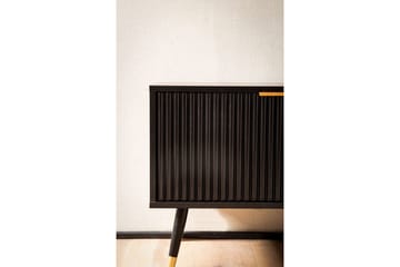 Lowboard Wohnling Spånskiva Svart Folierad med 2 Dörrar Förvaringsfack Modern - Möbler - Vardagsrum - Tv-möbler & mediamöbler - Tv-bänkar