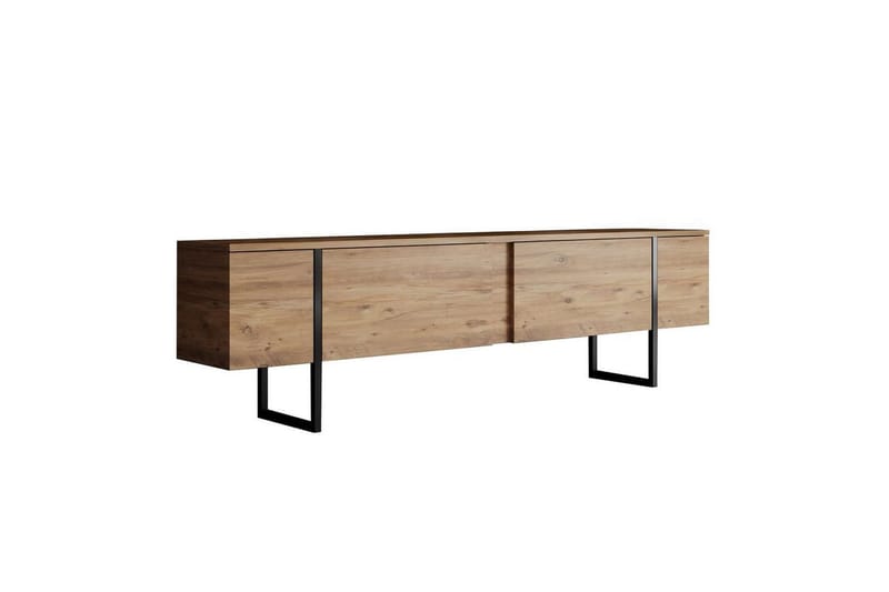 Luxe Golvstående Tv Bänk 180 cm med Förvaring i Furu, Beige
