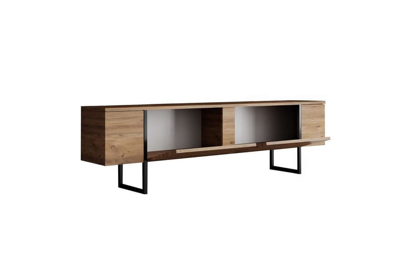 Luxe Golvstående Tv Bänk 180 cm med Förvaring i Furu - Beige - Möbler - Vardagsrum - Tv-möbler & mediamöbler - Tv-bänkar