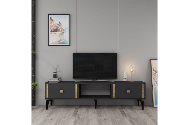 Male Tv-bänk 150 cm - Antracit/Guld - Möbler - Vardagsrum - Tv-möbler & mediamöbler - Tv-bänkar