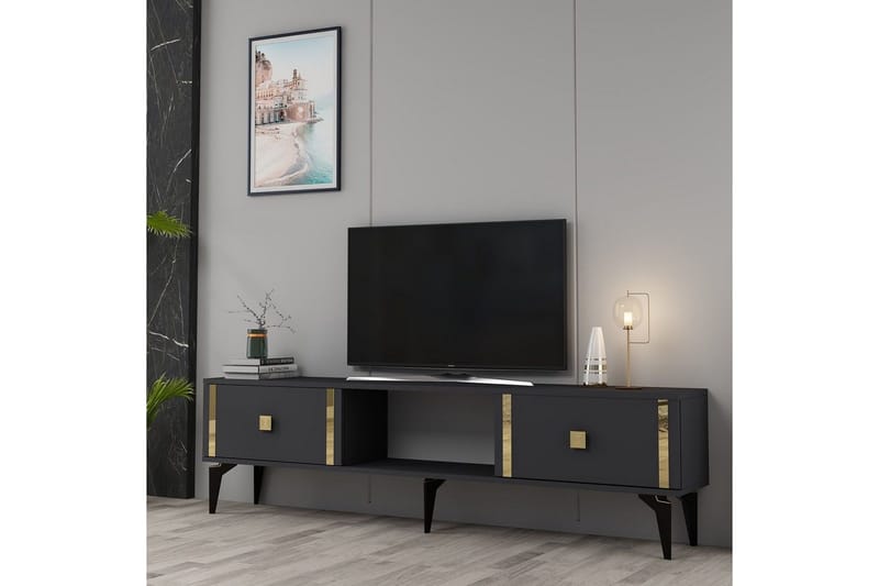Male Tv-bänk 150 cm - Antracit/Guld - Möbler - Vardagsrum - Tv-möbler & mediamöbler - Tv-bänkar