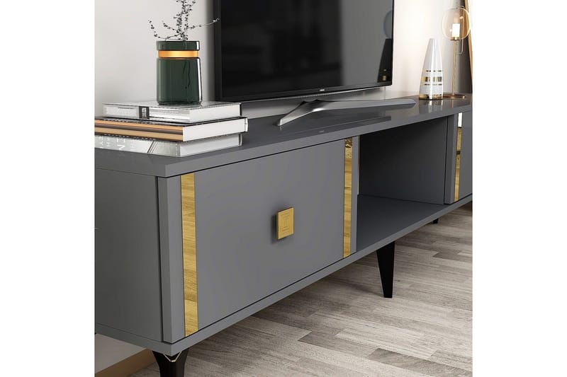 Male Tv-bänk 150 cm - Antracit/Guld - Möbler - Vardagsrum - Tv-möbler & mediamöbler - Tv-bänkar