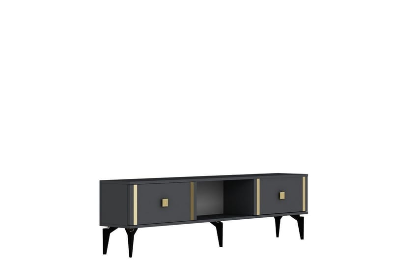 Male Tv-bänk 150 cm, Antracit/Guld