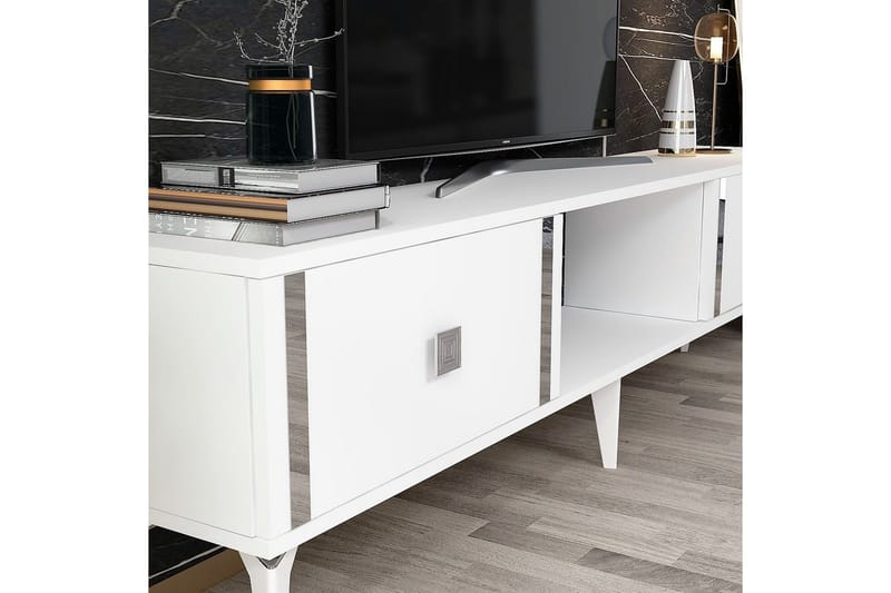 Male Tv-bänk 150 cm - Vit/Silver - Möbler - Vardagsrum - Tv-möbler & mediamöbler - Tv-bänkar