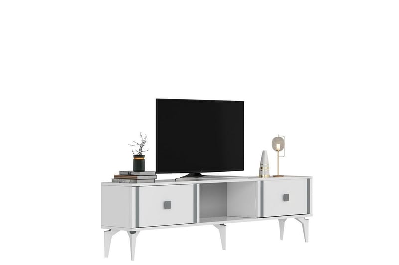 Male Tv-bänk 150 cm - Vit/Silver - Möbler - Vardagsrum - Tv-möbler & mediamöbler - Tv-bänkar