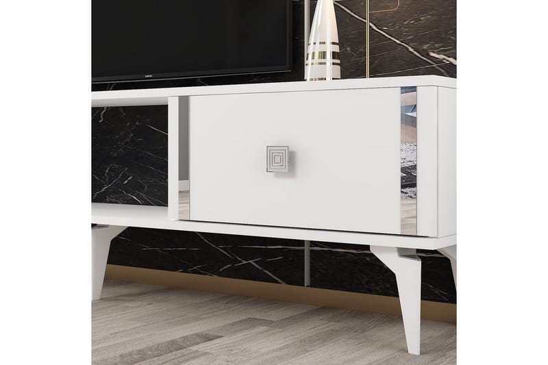 Male Tv-bänk 150 cm - Vit/Silver - Möbler - Vardagsrum - Tv-möbler & mediamöbler - Tv-bänkar