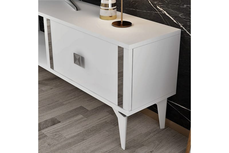 Male Tv-bänk 150 cm - Vit/Silver - Möbler - Vardagsrum - Tv-möbler & mediamöbler - Tv-bänkar