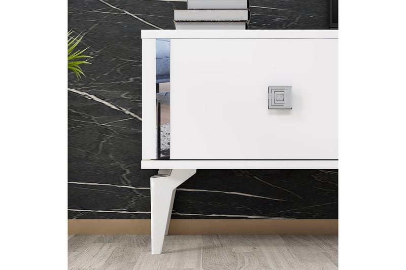 Male Tv-bänk 150 cm - Vit/Silver - Möbler - Vardagsrum - Tv-möbler & mediamöbler - Tv-bänkar