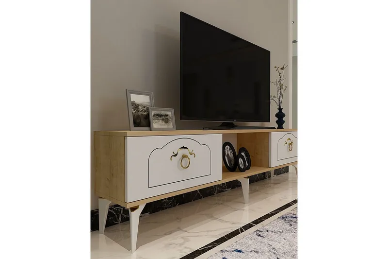 Maren Tv-bänk 150 cm - Ek/Vit - Möbler - Vardagsrum - Tv-möbler & mediamöbler - Tv-bänkar