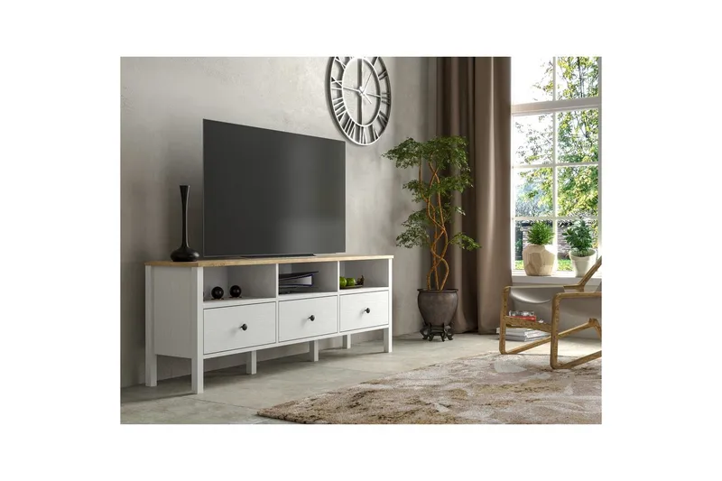 Marven Tv-bänk 160 cm - Natur/Vit - Möbler - Vardagsrum - Tv-möbler & mediamöbler - Tv-bänkar