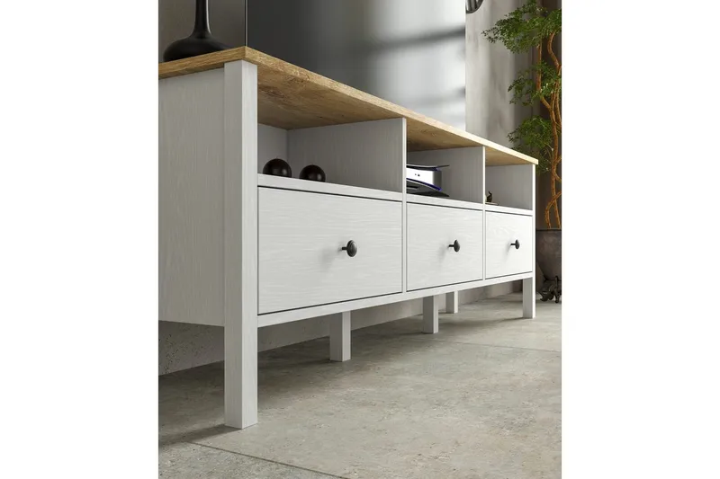 Marven Tv-bänk 160 cm - Natur/Vit - Möbler - Vardagsrum - Tv-möbler & mediamöbler - Tv-bänkar