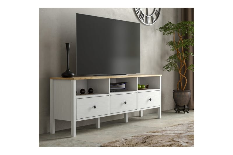 Marven Tv-bänk 160 cm - Natur/Vit - Möbler - Vardagsrum - Tv-möbler & mediamöbler - Tv-bänkar