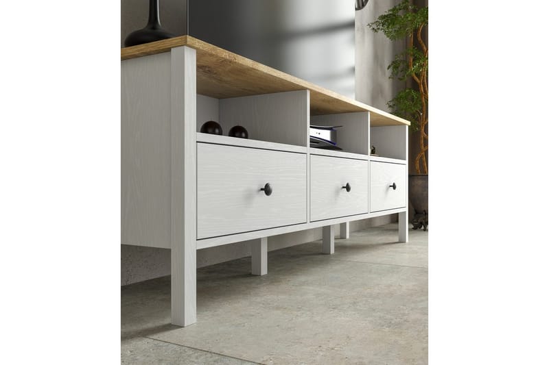 Marven Tv-bänk 160 cm - Natur/Vit - Möbler - Vardagsrum - Tv-möbler & mediamöbler - Tv-bänkar